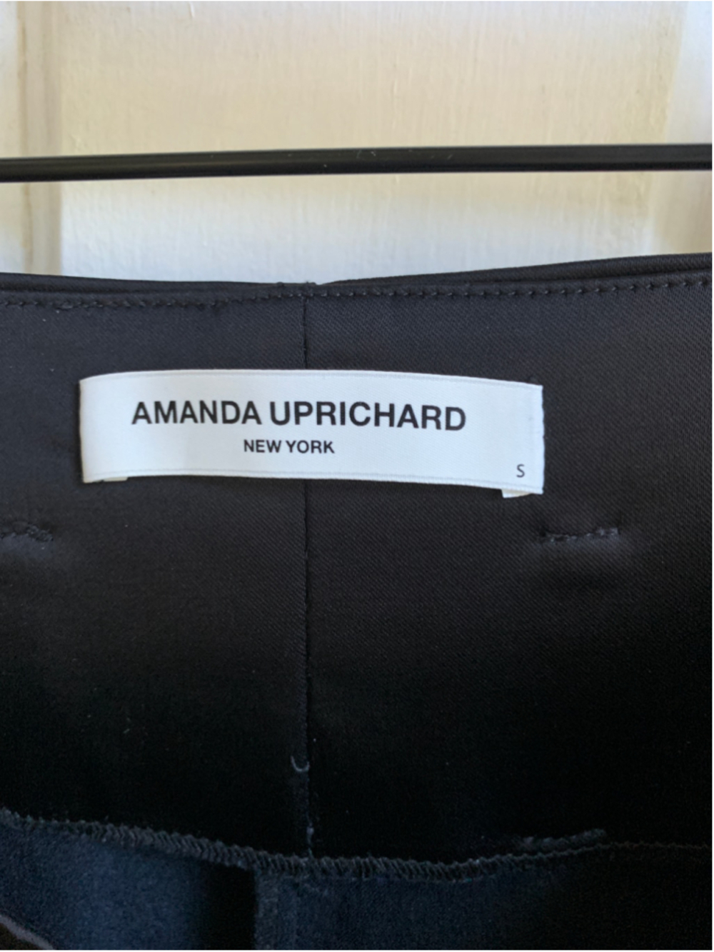 Women's Amanda Uprichard Black Satin High-Waisted Trousers Size S Office Upscale - Picture 5 of 6